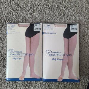 2 pairs Body wrappers total stretch tights small backseam convertible foot balle